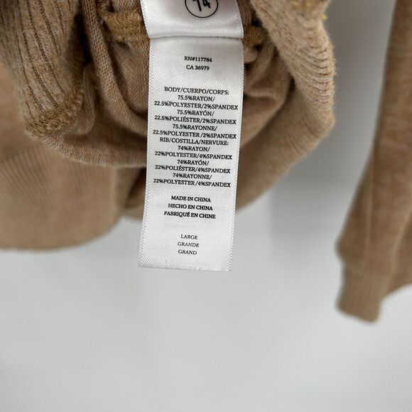 RAILS Heather Camel Brown Iggy Relaxed Fit Stretch Long Sleeve Sweater Top Large - Picture 9 of 9